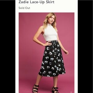 NWOT Anthropologie Zadie Lace Up skirt sz 6